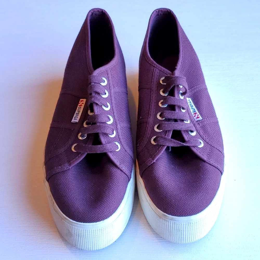 Superga Maroon Platform Sneaker 8